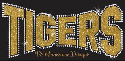 Tigers Arched Vinyl and Rhinestone Transfer